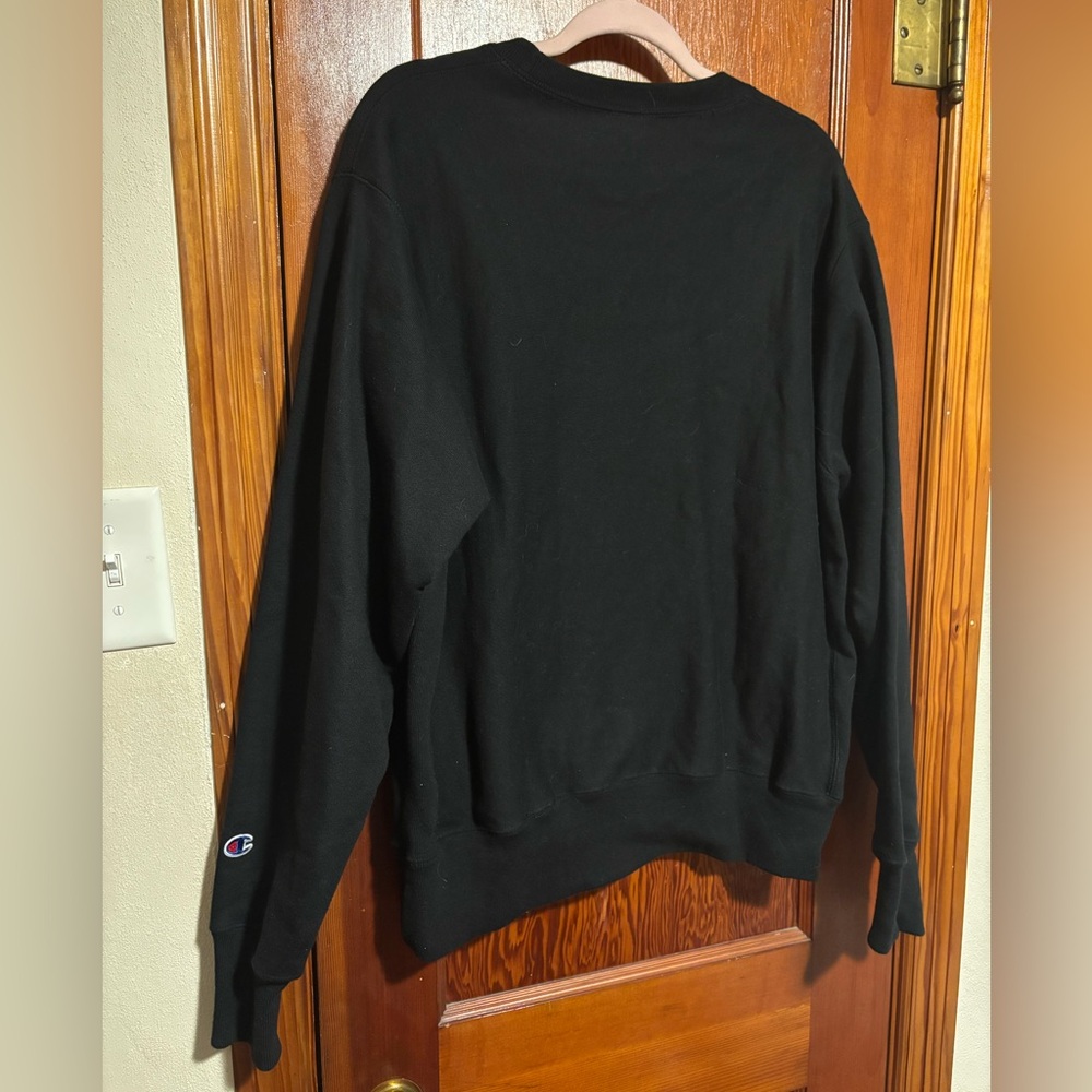 CHAMPION VINTAGE Black Reverse Weave Crewneck Pullover Sweater Adult Size Medium - Picture 6 of 6